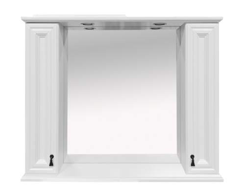Зеркальный шкаф Misty Лувр - 105 с 2-мя шкафчиками белый П-Лвр03105-0122Ш