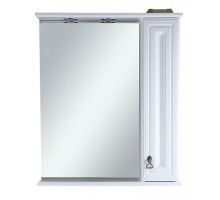 Зеркальный шкаф Misty Лувр - 65 со шкафчиком правое белое П-Лвр03065-012П