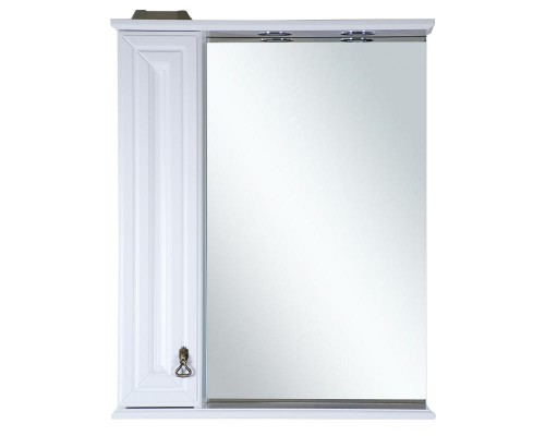 Зеркальный шкаф Misty Лувр - 75 Зеркало со шкафчиком, лев., белое П-Лвр03075-012Л
