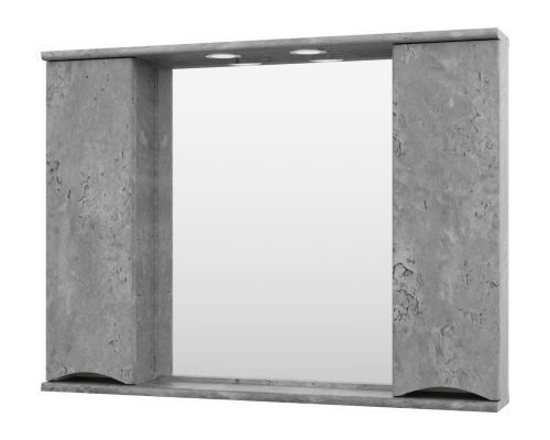 Зеркальный шкаф Misty Атлантик - 100 (серый камень) П-Атл-4100-050