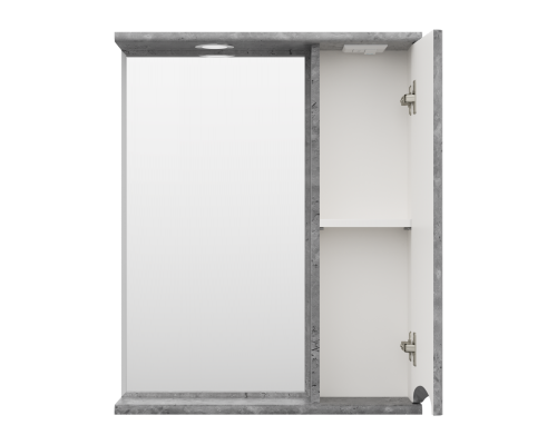 Зеркальный шкаф Misty Атлантик - 60 правый (серый камень) П-Атл-4060-050П