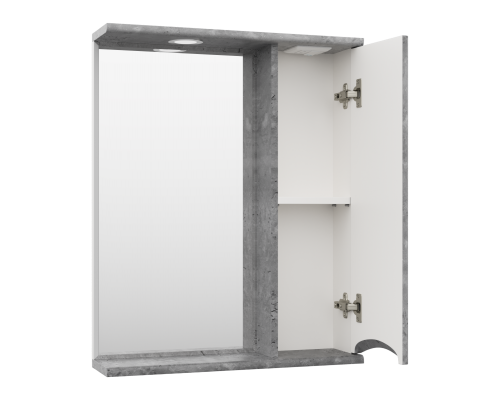 Зеркальный шкаф Misty Атлантик - 60 правый (серый камень) П-Атл-4060-050П