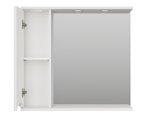 Зеркальный шкаф Misty Атлантик - 80 левый (белый) П-Атл-4080-010Л