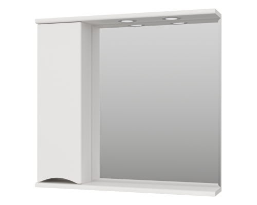 Зеркальный шкаф Misty Атлантик - 80 левый (белый) П-Атл-4080-010Л