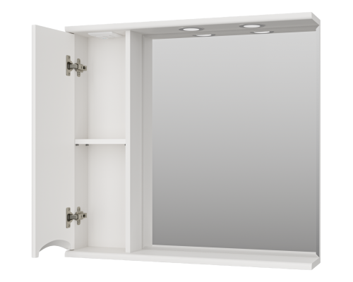 Зеркальный шкаф Misty Атлантик - 80 левый (белый) П-Атл-4080-010Л