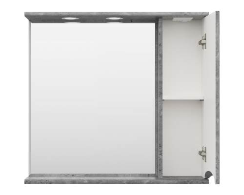 Зеркальный шкаф Misty Атлантик - 80 правый (серый камень) П-Атл-4080-050П