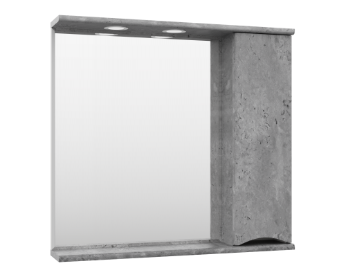 Зеркальный шкаф Misty Атлантик - 80 правый (серый камень) П-Атл-4080-050П