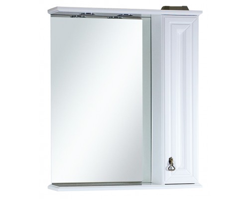 Зеркальный шкаф Misty Лувр - 65 со шкафчиком правое белое П-Лвр03065-012П