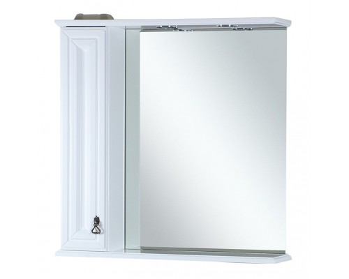 Зеркальный шкаф Misty Лувр - 85 Зеркало с 1-м шкафчиком, лев.,белое П-Лвр03085-012Л