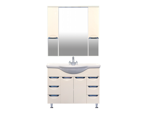 Зеркальный шкаф Misty Орхидея - 105 со светом бежевый П-Жас02105-031Св