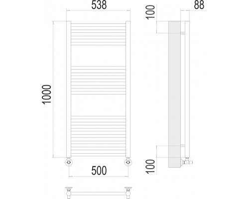 Полотенцесушитель Terminus Альба П16 500х1000
