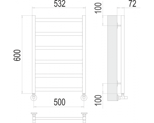Полотенцесушитель Terminus Аврора П6 500х600