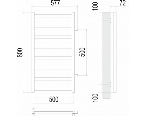 Полотенцесушитель Terminus Аврора П8 500х800 бп500