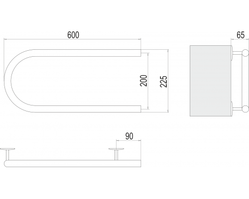 Полотенцесушитель Terminus Электро 25 П-обр 600х200