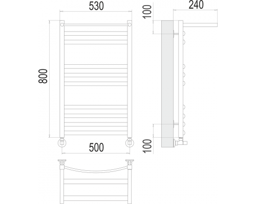 Полотенцесушитель Terminus Енисей с/п П10 500х800