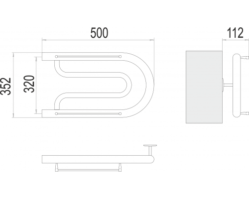 Полотенцесушитель Terminus Фокстрот (1")320х500