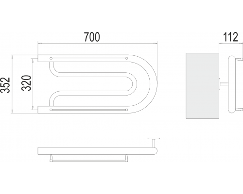 Полотенцесушитель Terminus Фокстрот (1")320х700