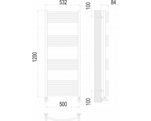 Полотенцесушитель Terminus Классик П22 500х1200