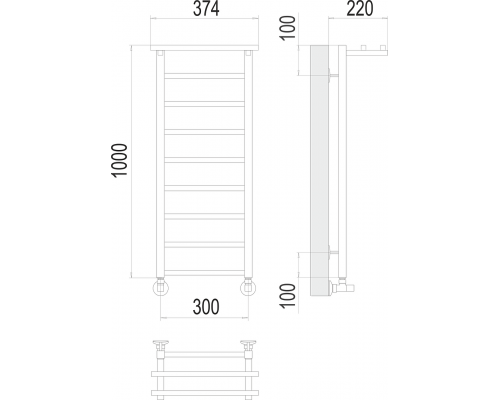 Полотенцесушитель Terminus Контур с/п П9 300х1000