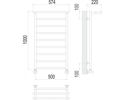 Полотенцесушитель Terminus Контур с/п П9 500х1000
