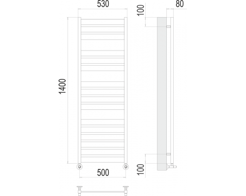 Полотенцесушитель Terminus Латте П16 500х1400