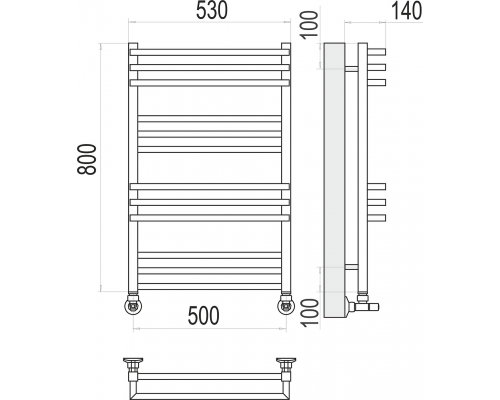 Полотенцесушитель Terminus Нойс П12 500х800
