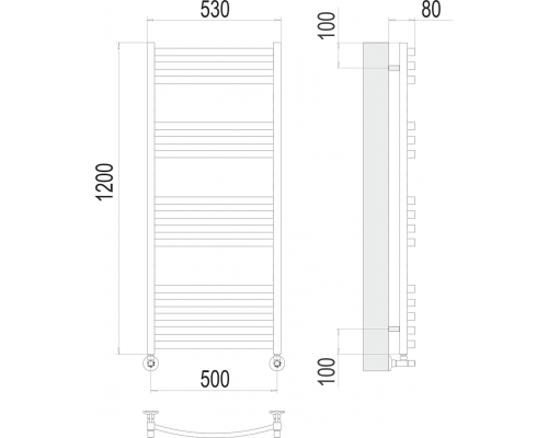 Полотенцесушитель Terminus Палермо П15 500х1200