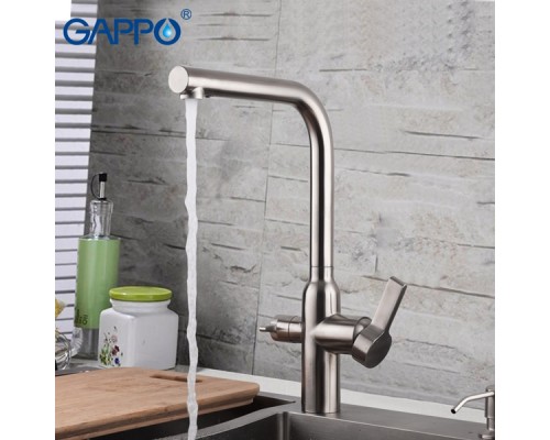 Смеситель Gappo для кухни со встроенным фильтром (краном) под питьевую воду G4399-4