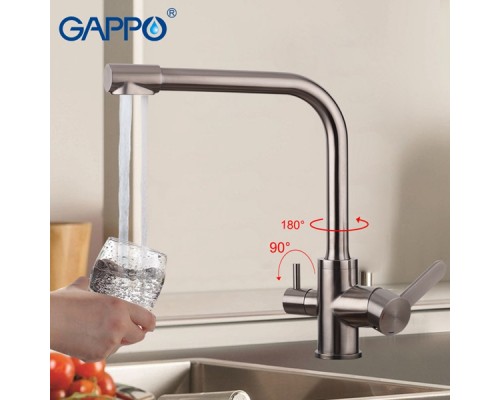 Смеситель Gappo для кухни со встроенным фильтром (краном) под питьевую воду G4399-1