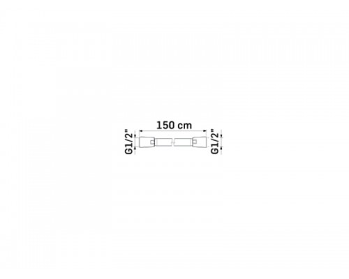 SHOWER Шланг для душа 150 см, PVC 1/2’’F×1/2’’F, Chrome