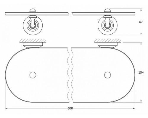 Полка с держателями 3SC Stilmar STI 315 60 см, матовое золото