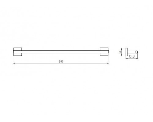 Полотенцедержатель Aquanet Flash S16, 60 см, хром (210776)