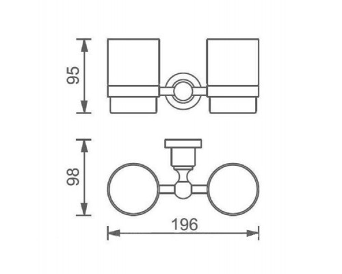 Стакан для щеток с держателем Aquanet 3884D, двойной, бронза (189266)
