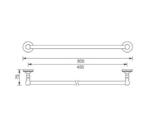 Полотенцедержатель Aquanet 4618, 45 см, золото (189276)