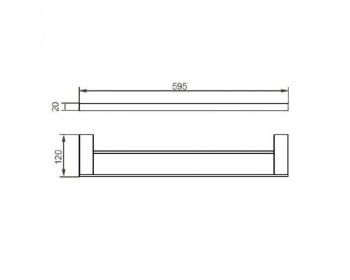 Полотенцедержатель двухрядный Aquanet 5624D, 60 см, хром (187069)