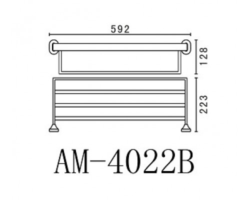 Полка для полотенец Art&Max Ovale AM-E-4022B, хром, 60 см