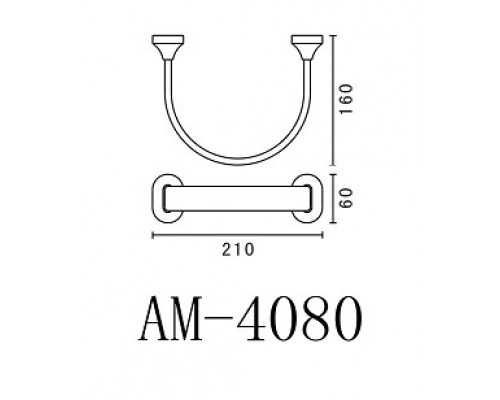 Полотенцедержатель Art&Max Ovale AM-E-4080, 21 см, хром