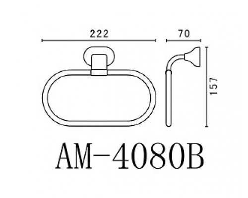 Полотенцедержатель Art&Max Ovale AM-E-4080B, 22.2 см, хром