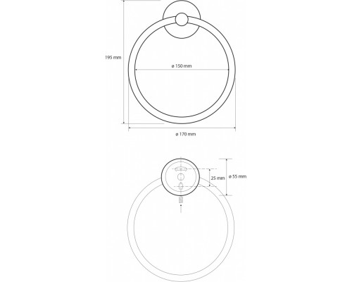 Полотенцедержатель кольцо Bemeta Dark 104104060, 19.5 см, черный
