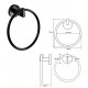 Полотенцедержатель кольцо Bemeta Dark 104204060, 16 см, черный