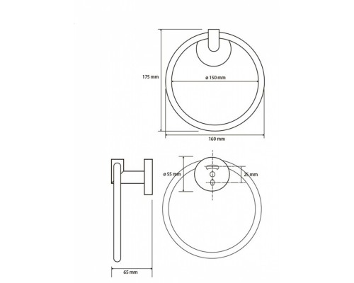 Полотенцедержатель кольцо Bemeta Omega 104204062, 17.5 см, хром