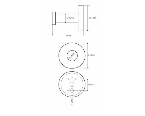 Крючок цилиндрический Bemeta Neo 104106065 5.5 x 5.5 x 5.5 см, хром матовый