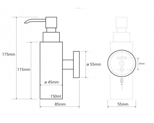 Дозатор жидкого мыла Bemeta Neo 104109015 5.5 x 8.5 x 17.5 см настенный, хром матовый