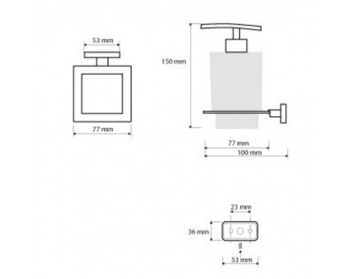 Дозатор жидкого мыла Bemeta Niki 153209049 7.7 x 10 x 15 см настенный, хром