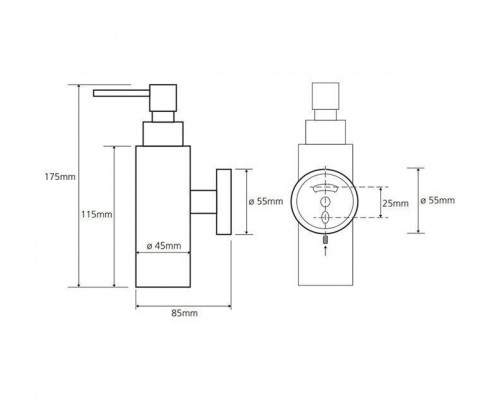 Дозатор жидкого мыла Bemeta Omega 104109012 4.5 x 8.5 x 17.5 см настенный, хром