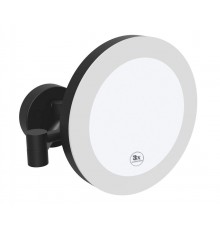 Косметическое зеркало Bemeta 116101770 22.5 x 36.5 x 20 см, круглое, с подсветкой, LED-холодный свет, черный