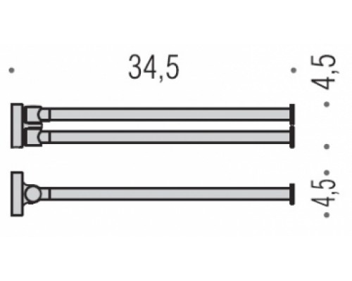 Двойной полотенцедержатель Colombo PLUS W4913, 34.5 см, хром