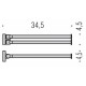 Двойной полотенцедержатель Colombo PLUS W4913, 34.5 см, хром