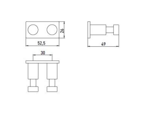 Крючок двойной Emco System 2 3574 001 00 на пластине