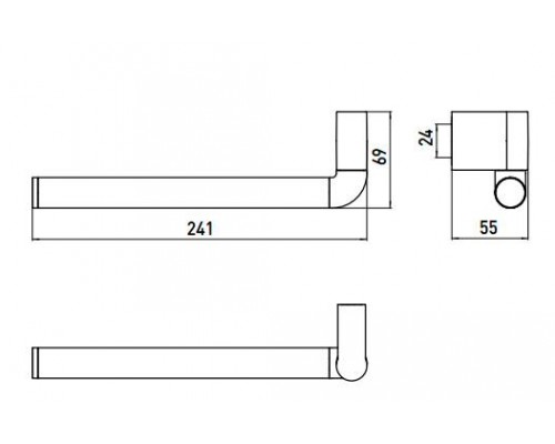 Полотенцедержатель Emco System 2 3555 001 00 поворотный, 24.1 см, хром